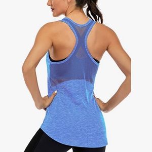 NWOT Blue Workout Tank with mesh back